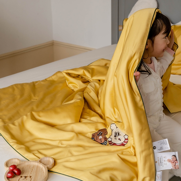 91家纺网 家纺一手货源 找家纺 （总）汇庭 2022新款单人绣花天丝夏被子被芯