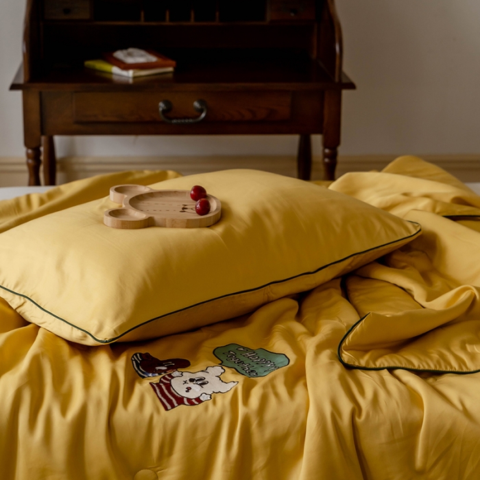 91家纺网 家纺一手货源 找家纺 （总）汇庭 2022新款单人绣花天丝夏被子被芯