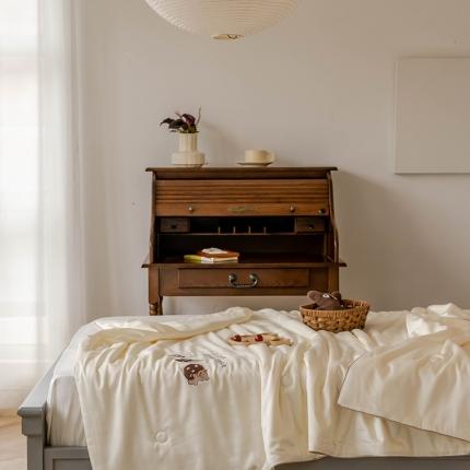 汇庭 2022新款单人绣花天丝夏被子被芯 巧克力熊