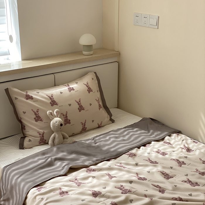 91家纺网 家纺一手货源 找家纺 汇庭 2022新款单人天丝卡通印花夏被子被芯 比得兔