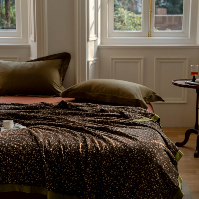 91家纺网 家纺一手货源 找家纺 汇庭 2022新款拼色印花夏被子被芯-风格一 欧丽