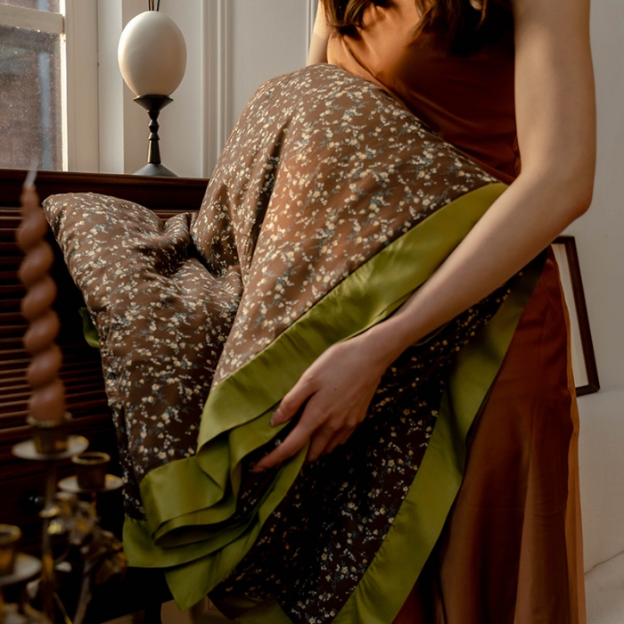 91家纺网 家纺一手货源 找家纺 汇庭 2022新款拼色印花夏被子被芯-风格一 欧丽