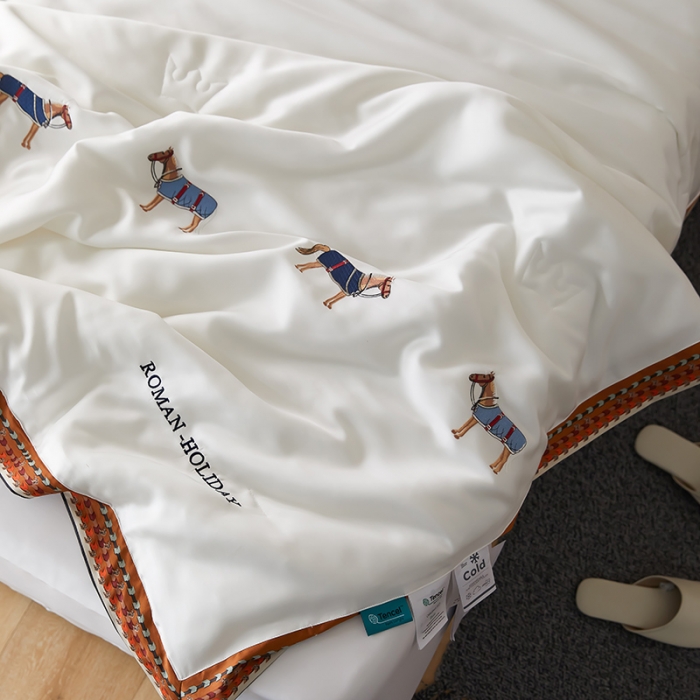 91家纺网 家纺一手货源 找家纺 （总）汇庭 2022新款奥地利60天丝数码花边夏被-马德里