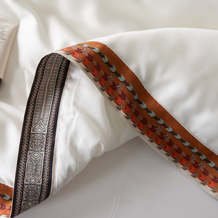 91家纺网 家纺一手货源 找家纺 汇庭 2022新款奥地利60天丝数码花边夏被-马德里 马德里白色