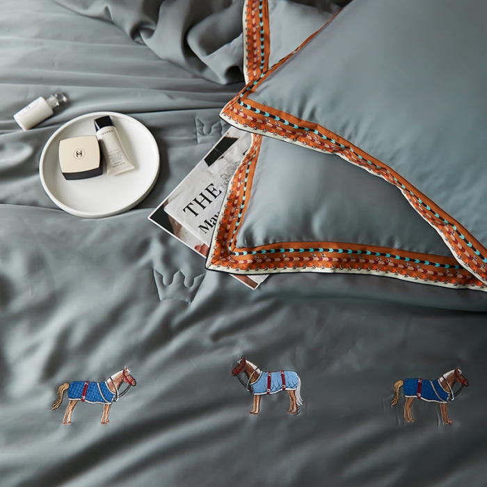 91家纺网 家纺一手货源 找家纺 汇庭 2022新款奥地利60天丝数码花边夏被-马德里 马德里绿色