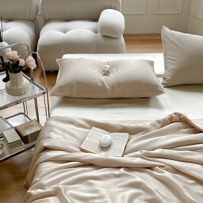 91家纺网 家纺一手货源 找家纺 汇庭 2022新款雅思兰夏凉被被子被芯 米黄