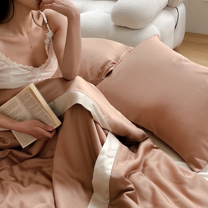 91家纺网 家纺一手货源 找家纺 汇庭 2022新款雅思兰夏凉被被子被芯 奶茶色