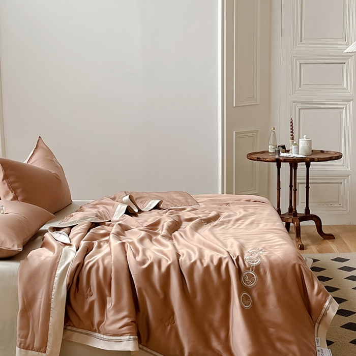 91家纺网 家纺一手货源 找家纺 汇庭 2022新款雅思兰夏凉被被子被芯 奶茶色