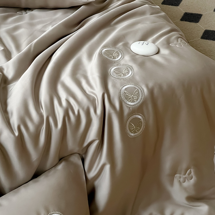 91家纺网 家纺一手货源 找家纺 汇庭 2022新款雅思兰夏凉被被子被芯 浅灰