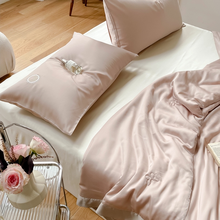 91家纺网 家纺一手货源 找家纺 汇庭 2022新款雅思兰夏凉被被子被芯 肉粉色