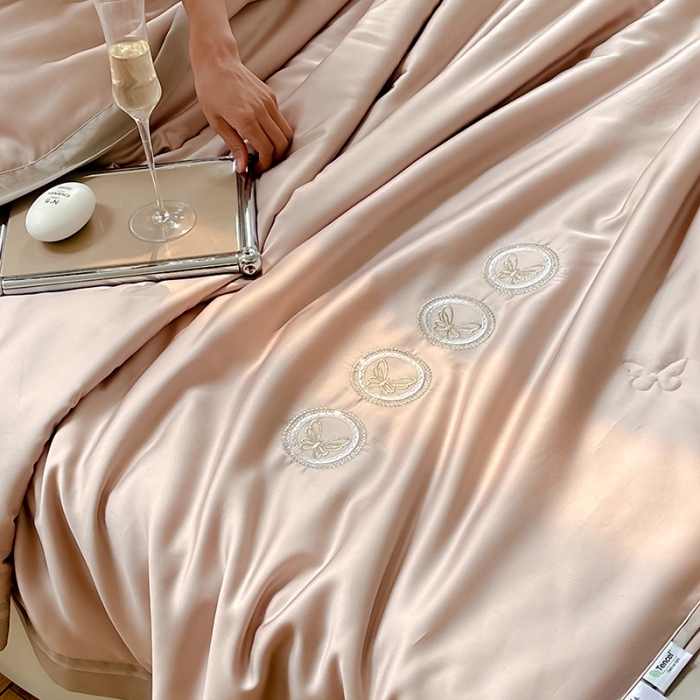 91家纺网 家纺一手货源 找家纺 汇庭 2022新款雅思兰夏凉被被子被芯 肉粉色