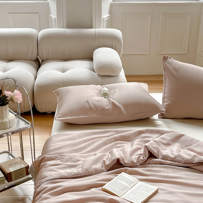 91家纺网 家纺一手货源 找家纺 汇庭 2022新款雅思兰夏凉被被子被芯 肉粉色