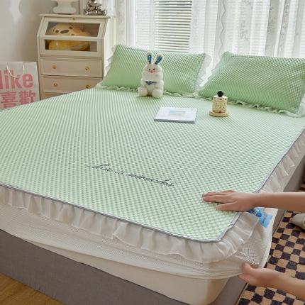 91家纺网 家纺一手货源 找家纺 （总）金丝鸟 2022新款花边床笠款冰豆豆凉席