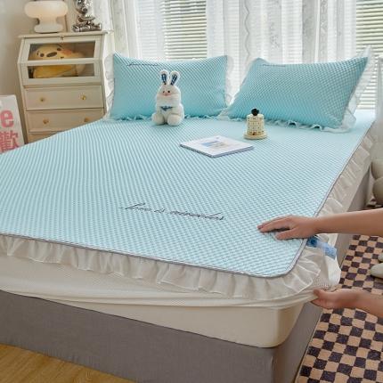 91家纺网 家纺一手货源 找家纺 （总）金丝鸟 2022新款花边床笠款冰豆豆凉席