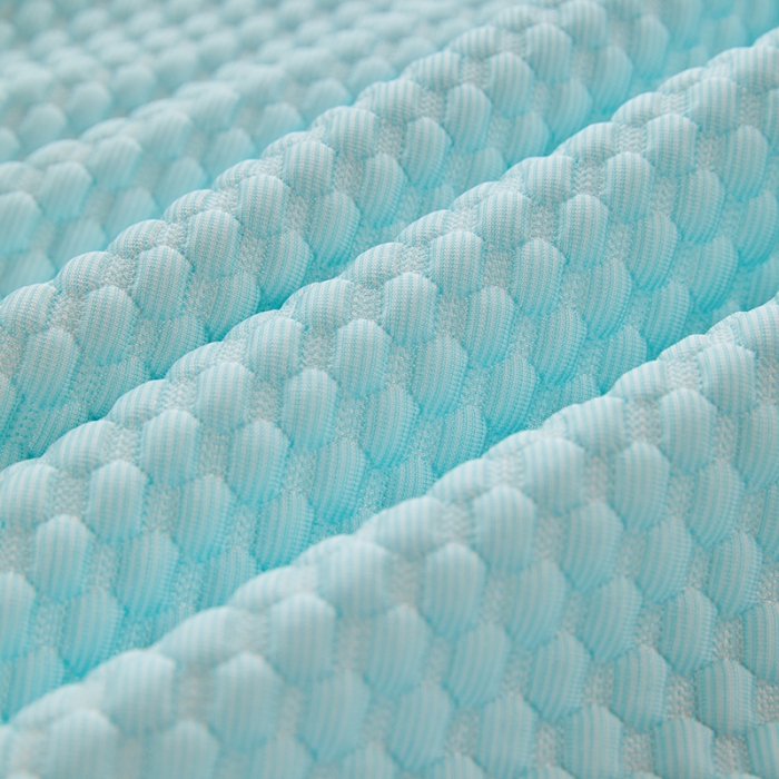 91家纺网 家纺一手货源 找家纺 金丝鸟 2022新款花边床笠款冰豆豆凉席 花边款湖蓝色