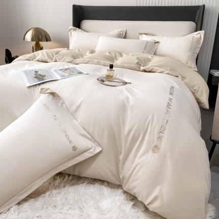 91家纺网 家纺一手货源 找家纺 （总）欣晴 2023年新款亲肤水洗棉轻奢刺绣四件套