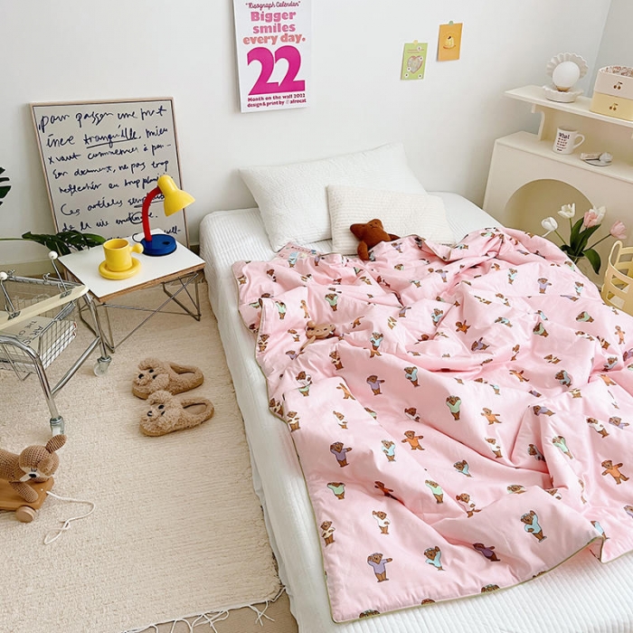 91家纺网 家纺一手货源 找家纺 （总）汇庭 2022新款A类儿童印花大豆夏被被子被芯