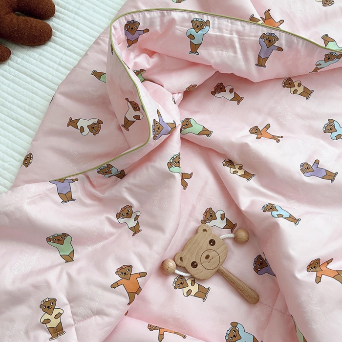 91家纺网 家纺一手货源 找家纺 汇庭 2022新款A类儿童印花大豆夏被被子被芯 本草熊