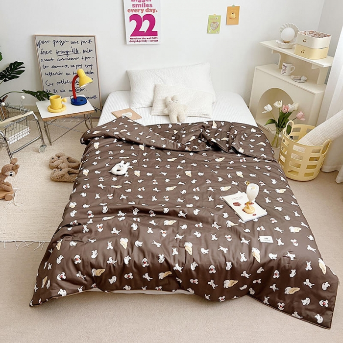 91家纺网 家纺一手货源 找家纺 汇庭 2022新款A类儿童印花大豆夏被被子被芯 麦基兔