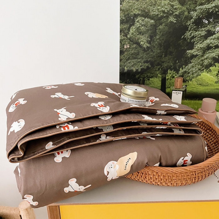 91家纺网 家纺一手货源 找家纺 汇庭 2022新款A类儿童印花大豆夏被被子被芯 麦基兔