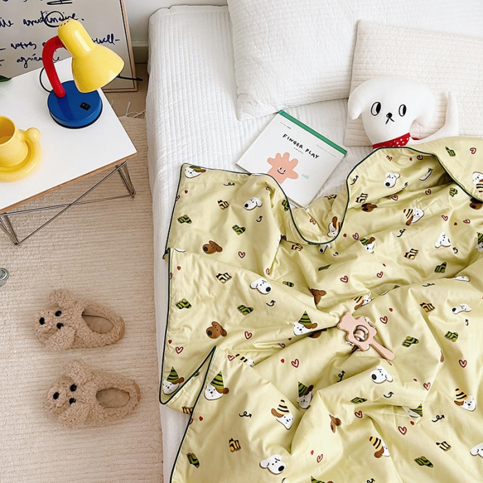 91家纺网 家纺一手货源 找家纺 汇庭 2022新款A类儿童印花大豆夏被被子被芯 米拉狗