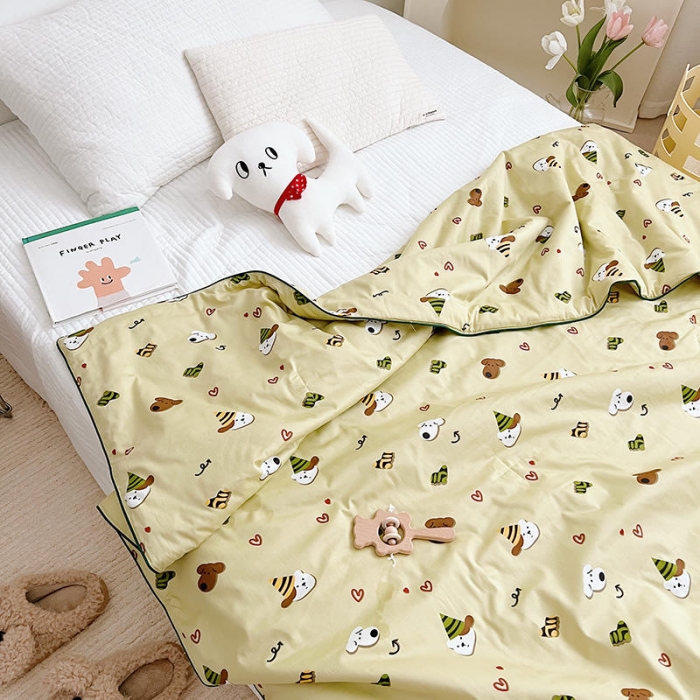 91家纺网 家纺一手货源 找家纺 汇庭 2022新款A类儿童印花大豆夏被被子被芯 米拉狗