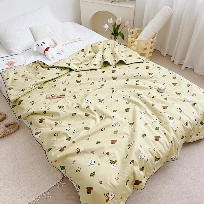 91家纺网 家纺一手货源 找家纺 汇庭 2022新款A类儿童印花大豆夏被被子被芯 米拉狗