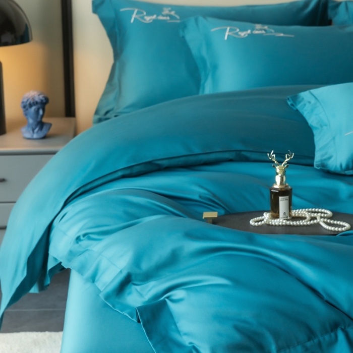 91家纺网 家纺一手货源 找家纺 芊寻家居 2024新款全棉长绒棉四件套 一鹿有你-波斯绿