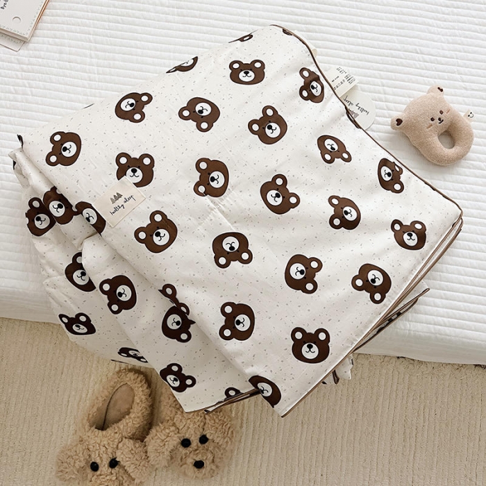 91家纺网 家纺一手货源 找家纺 汇庭 2022新款A类儿童印花大豆夏被被子被芯 雪花熊