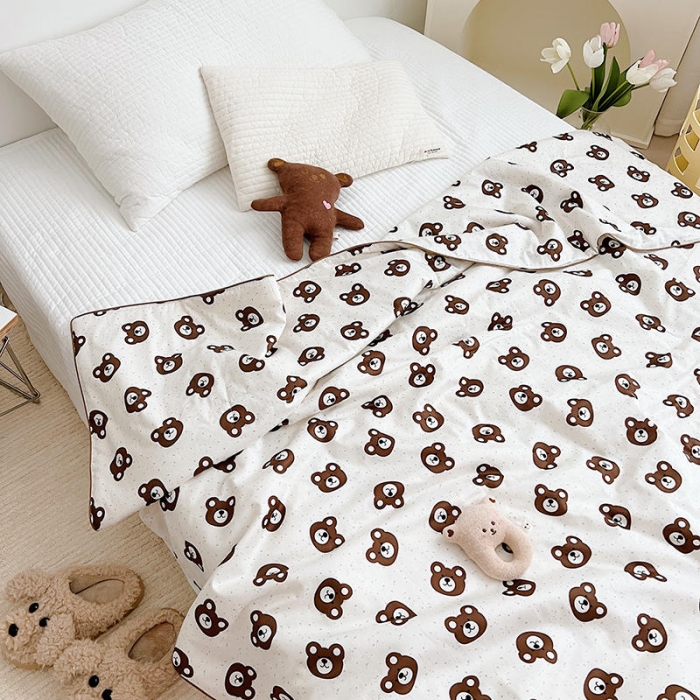 91家纺网 家纺一手货源 找家纺 汇庭 2022新款A类儿童印花大豆夏被被子被芯 雪花熊