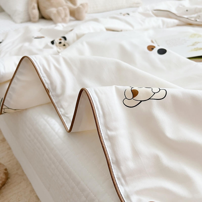 91家纺网 家纺一手货源 找家纺 汇庭 2022新款A类儿童印花大豆夏被被子被芯 掌门狗