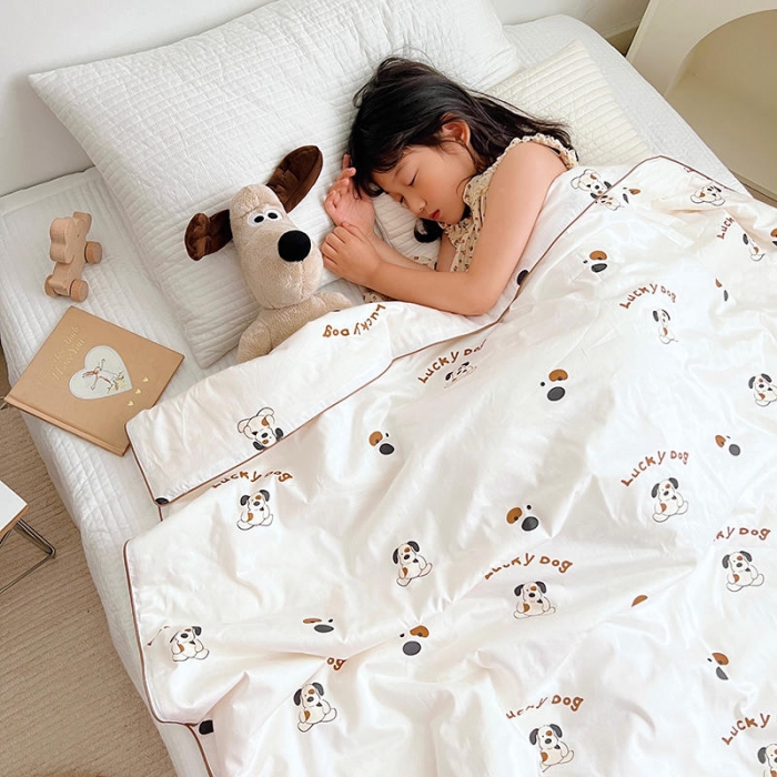 91家纺网 家纺一手货源 找家纺 汇庭 2022新款A类儿童印花大豆夏被被子被芯 掌门狗