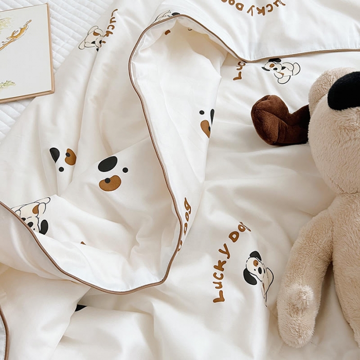 91家纺网 家纺一手货源 找家纺 汇庭 2022新款A类儿童印花大豆夏被被子被芯 掌门狗