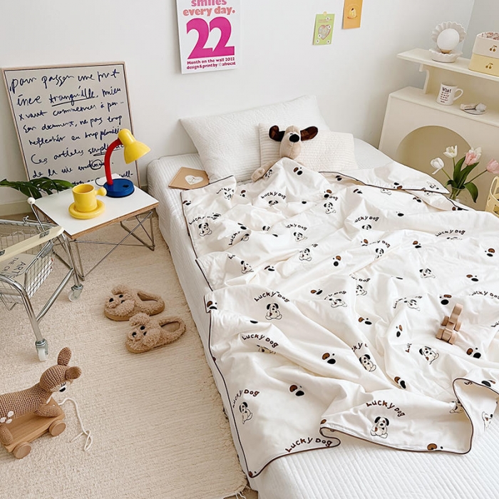 91家纺网 家纺一手货源 找家纺 汇庭 2022新款A类儿童印花大豆夏被被子被芯 掌门狗