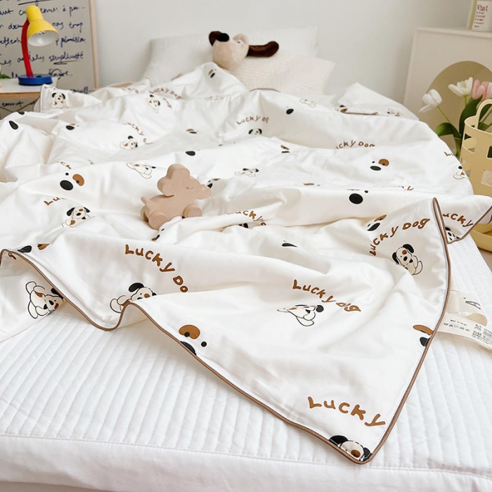 91家纺网 家纺一手货源 找家纺 汇庭 2022新款A类儿童印花大豆夏被被子被芯 掌门狗