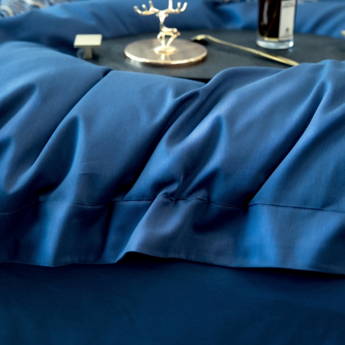 91家纺网 家纺一手货源 找家纺 芊寻家居 2024新款全棉长绒棉四件套 一鹿有你-维多利亚蓝