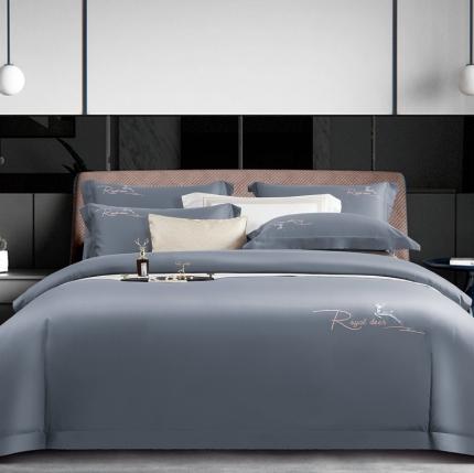 芊寻家居 2024新款全棉长绒棉四件套 一鹿有你-灰蓝