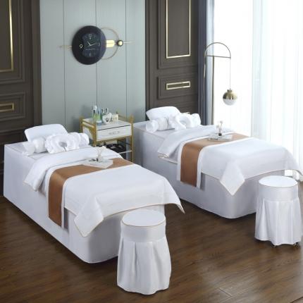 莉人坊美容床罩批发 2023十美段天丝美容床罩四件套-真爱至上-白色