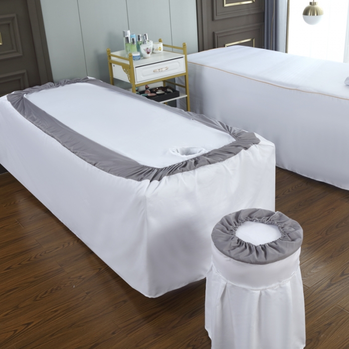 91家纺网 家纺一手货源 找家纺 莉人坊美容床罩批发 2023十美段天丝美容床罩四件套-真爱至上-白色