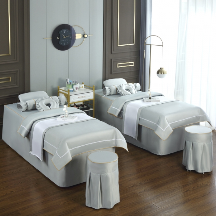 91家纺网 家纺一手货源 找家纺 莉人坊美容床罩批发 2023十美段天丝美容床罩四件套-真爱至上-灰色