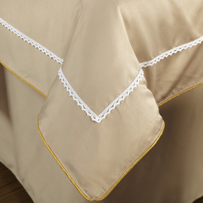 91家纺网 家纺一手货源 找家纺 莉人坊美容床罩批发 2023十美段天丝美容床罩四件套-真爱至上-卡其色