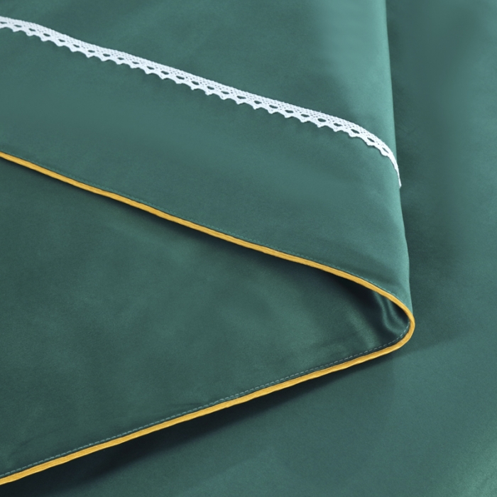 91家纺网 家纺一手货源 找家纺 莉人坊美容床罩批发 2023十美段天丝美容床罩四件套-真爱至上-墨绿色