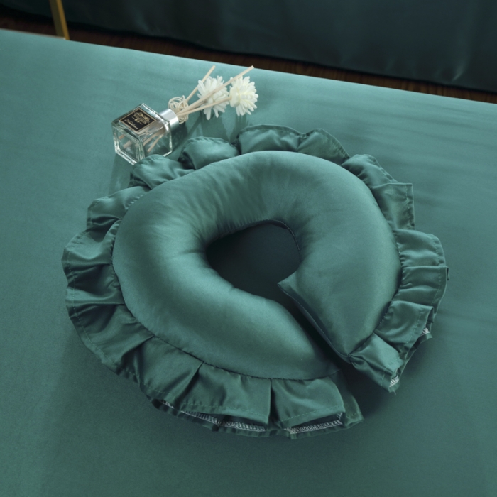 91家纺网 家纺一手货源 找家纺 莉人坊美容床罩批发 2023十美段天丝美容床罩四件套-真爱至上-墨绿色