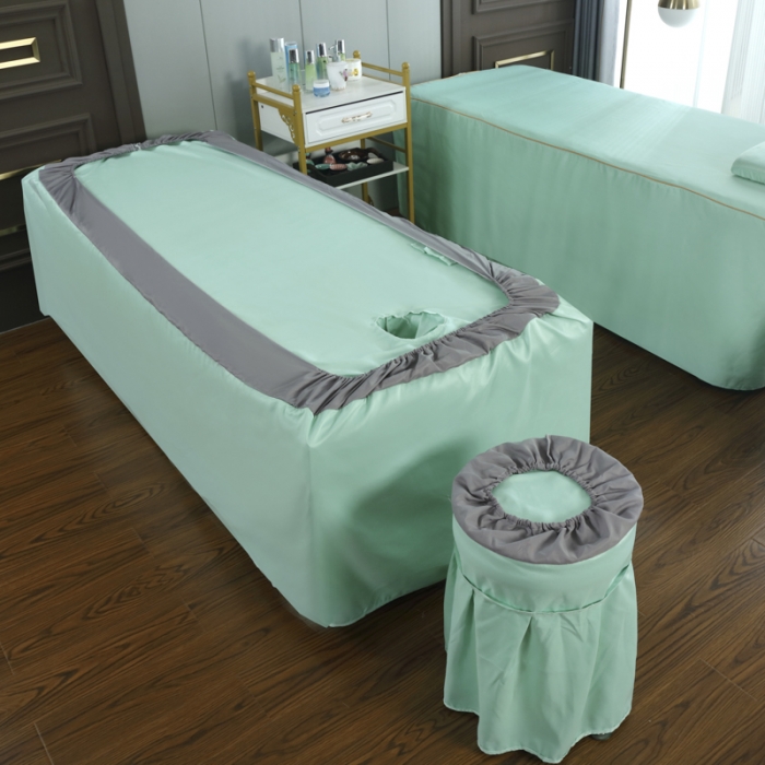 91家纺网 家纺一手货源 找家纺 莉人坊美容床罩批发 2023十美段天丝美容床罩四件套-真爱至上-浅绿色