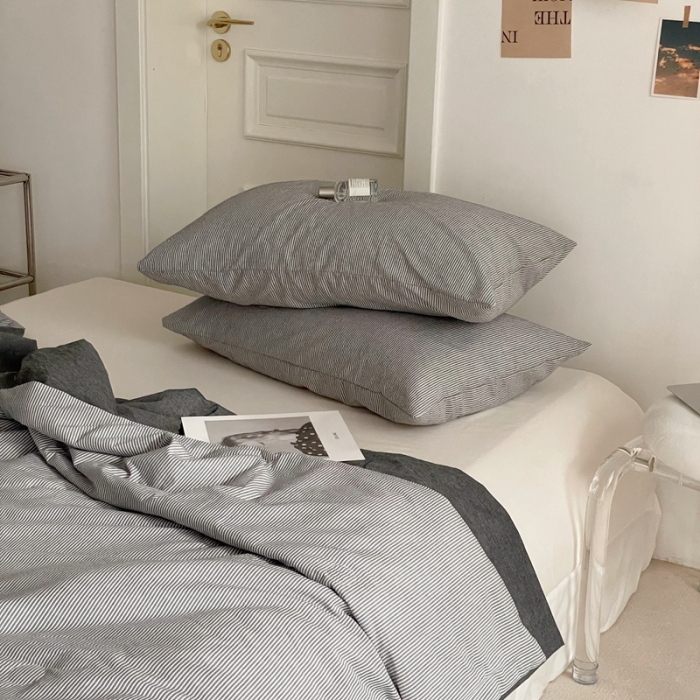 91家纺网 家纺一手货源 找家纺 （总）梦享生活家居 2022新款水洗棉细条纹夏被