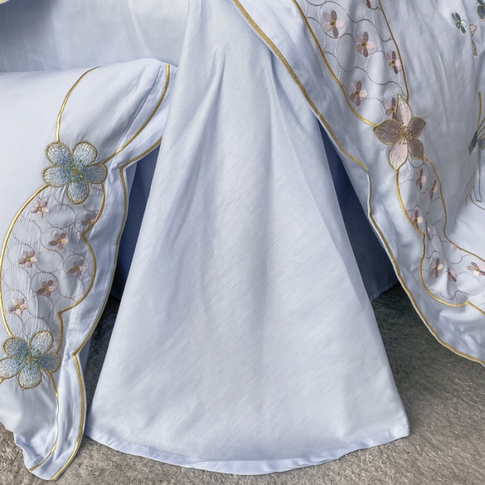 91家纺网 家纺一手货源 找家纺 （总）安妮 2022新款全棉刺绣四件套 花颜悦色