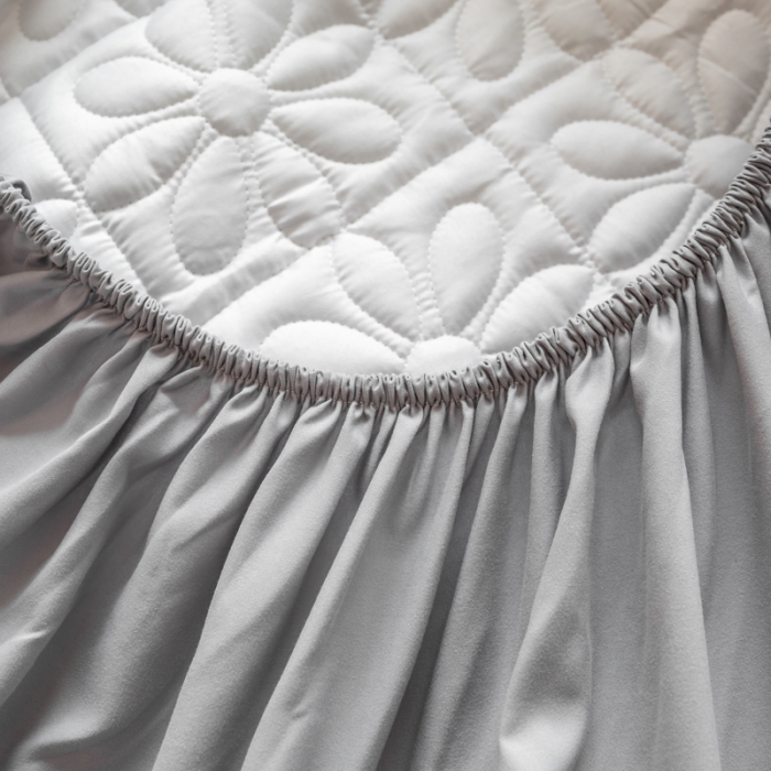 91家纺网 家纺一手货源 找家纺 给笠 2023新款原棉床笠 幸运格-星灰