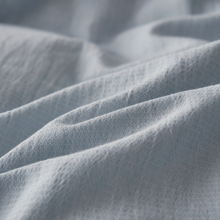 91家纺网 家纺一手货源 找家纺 安莱生活 2022新款春夏双股细支泡泡纱绑带款四件套 泡泡纱蓝