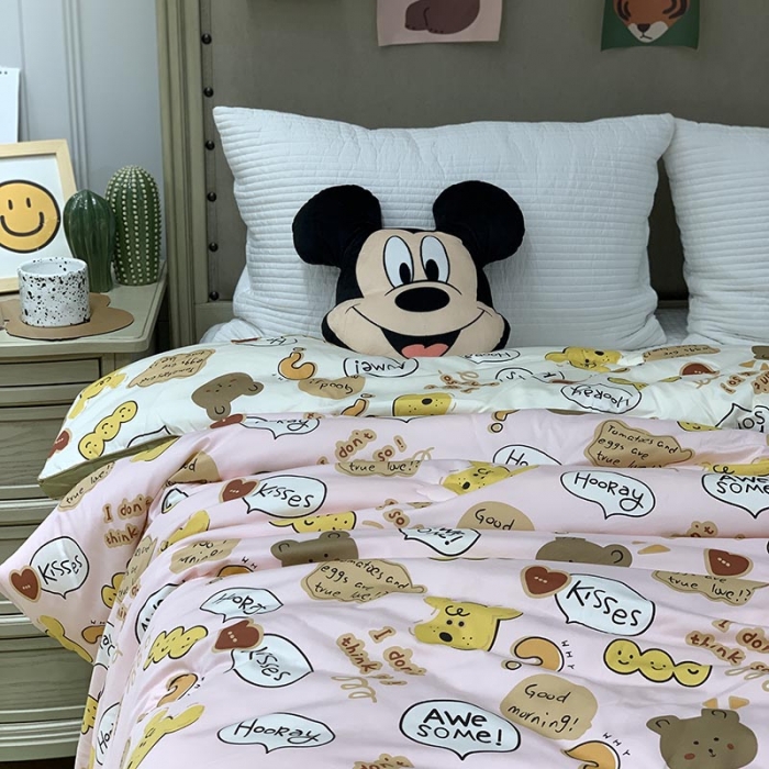 91家纺网 家纺一手货源 找家纺 汇庭 2021新款长绒棉冬被 饼干熊粉