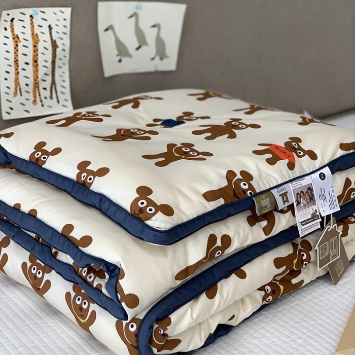 91家纺网 家纺一手货源 找家纺 汇庭 2021新款长绒棉冬被 姜饼人白